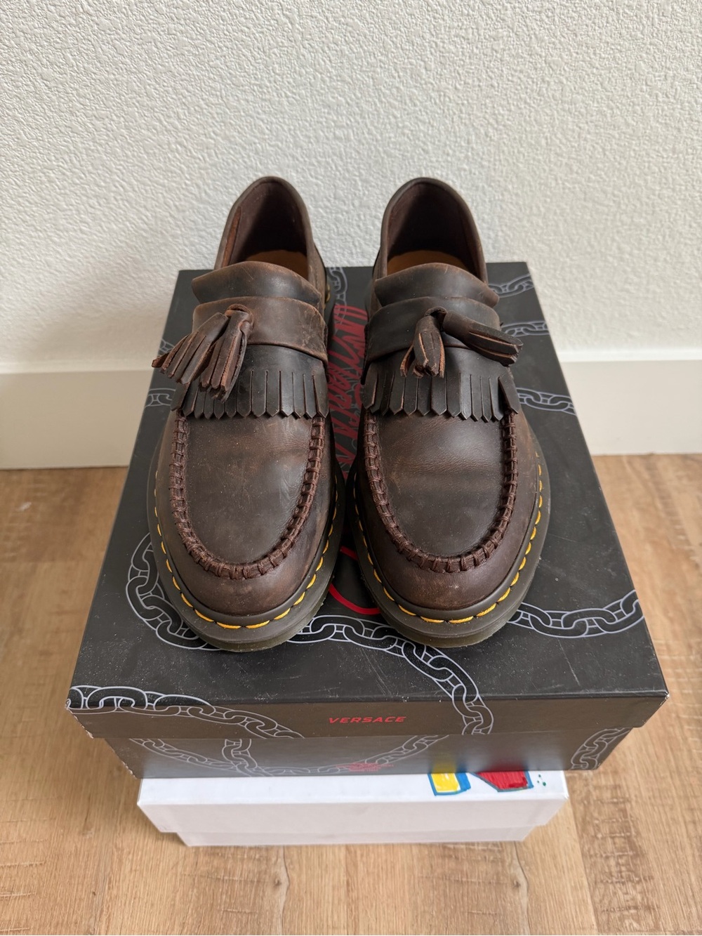 Dr. Martens Brown Leather Tassel Kiltie Loafers